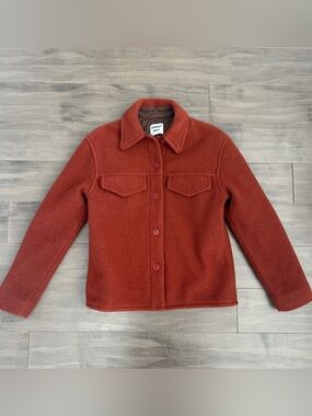 Aritzia Sunday Best Wool-Blend Button Jacket Rust